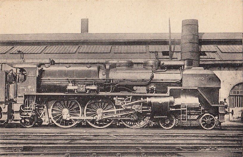 Postcard Railroad Locomotives Du Nord 
