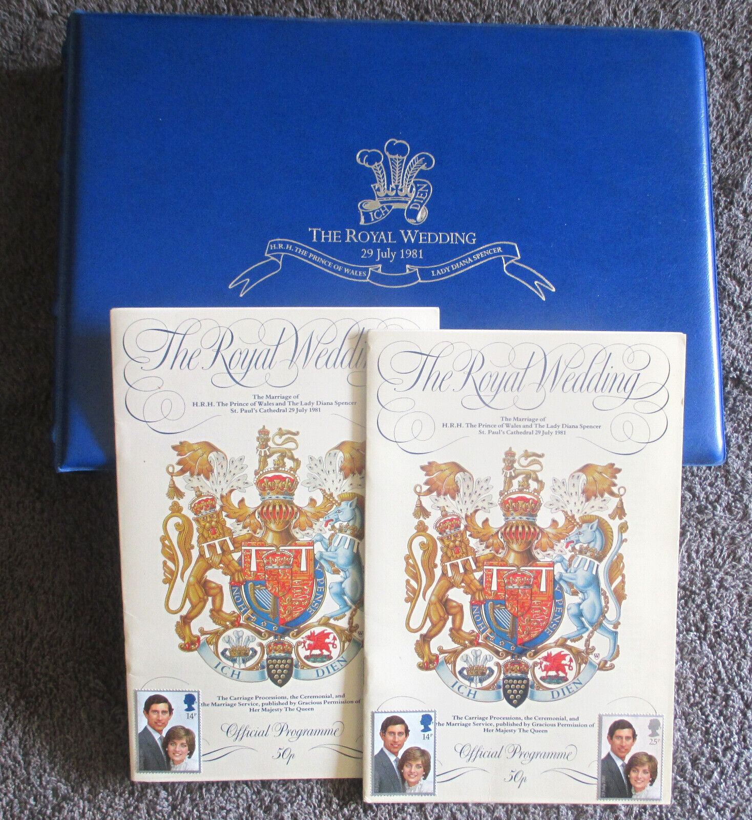 2 1981 Official Programme ROYAL WEDDING Diana  Charles + Souvenir Album + Stamps