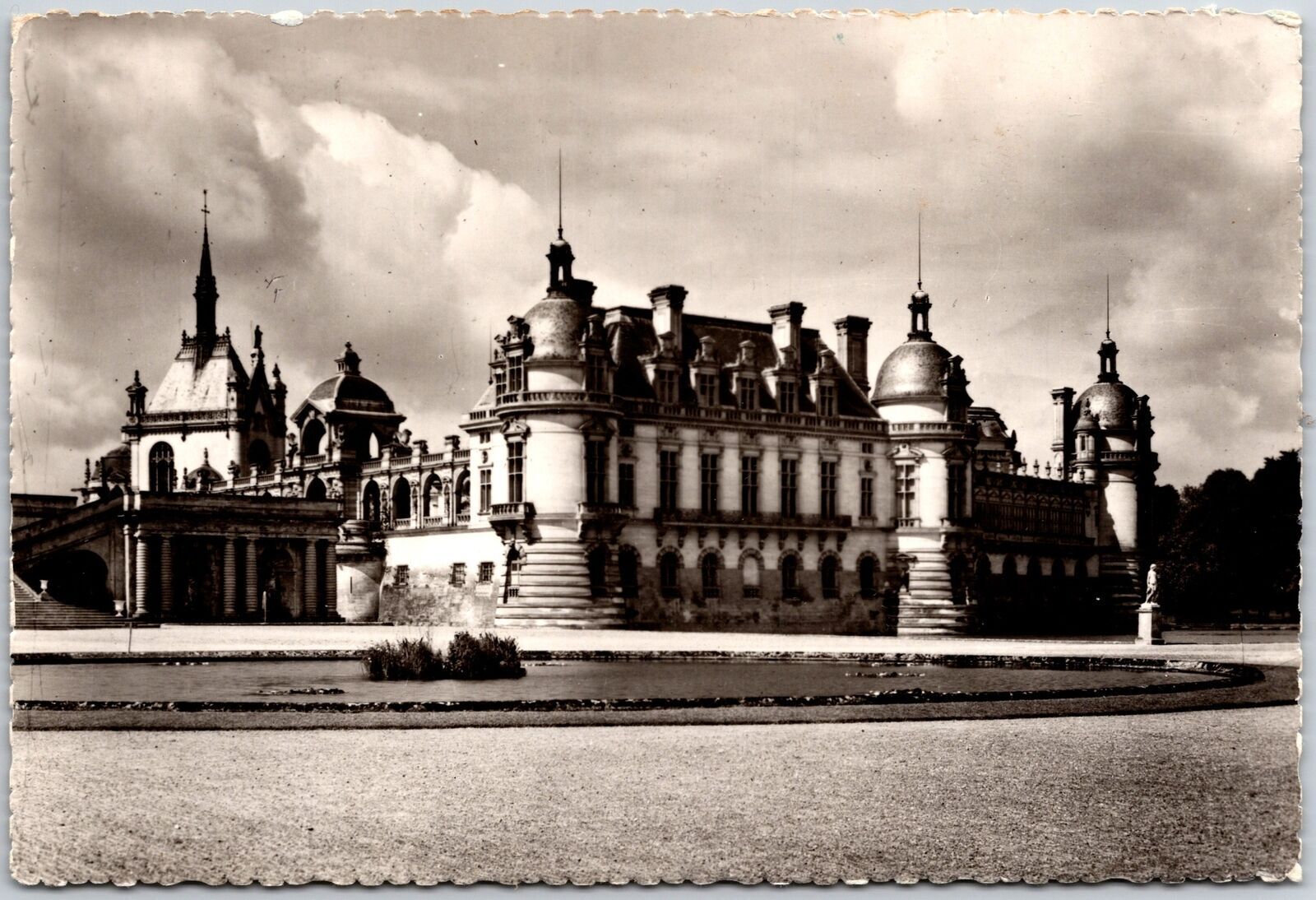 Chateau De Chantilly Facade Nord Est France Real Photo RPPC Postcard