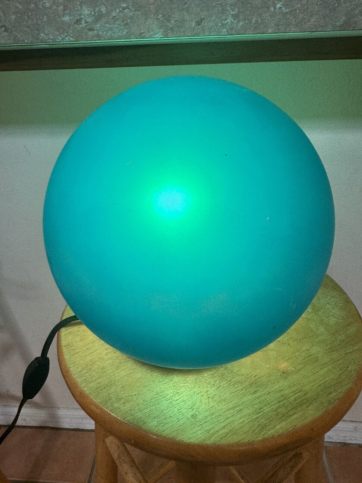 RARE 1990s Vintage Ikea Teal Blue Fado Round Orb Lamps- Discontinued