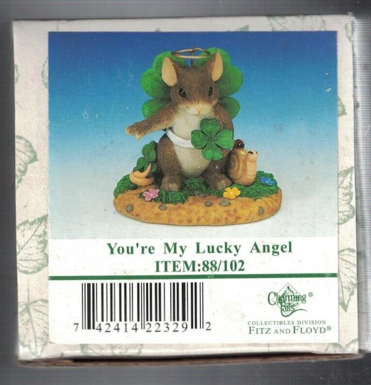 FITZ AND FLOYD CHARMING TAILS YOU\'RE MY LUCKY ANGEL #88/102 NEW NIB