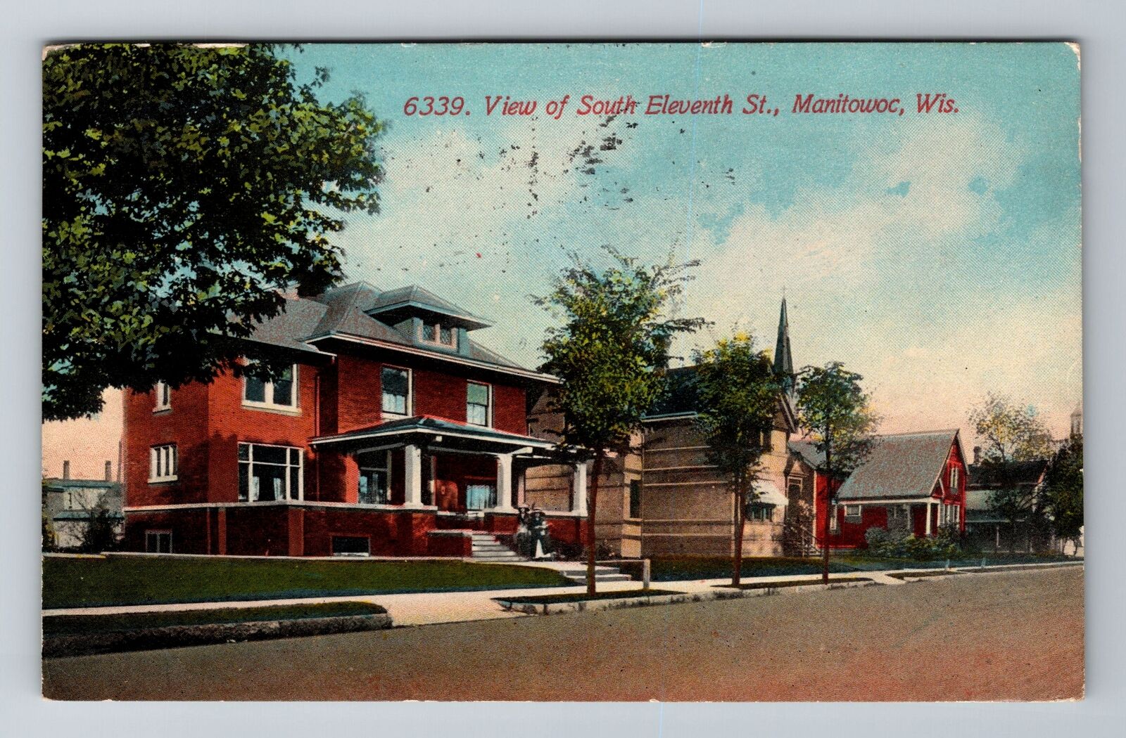 Manitowoc, WI-Wisconsin, View Of South 11th Street c1911, Vintage Postcard