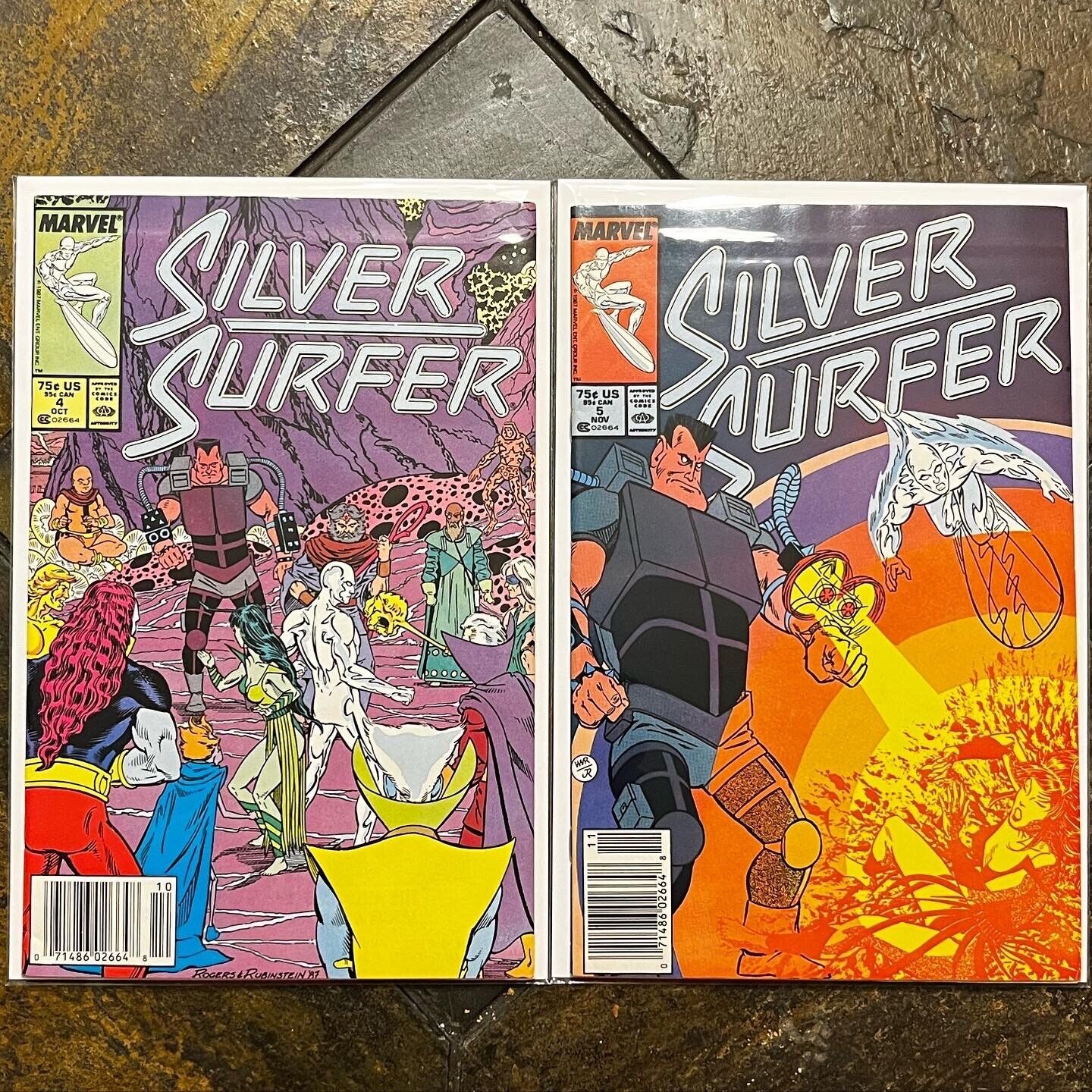 Silver Surfer #4 & #5 (Marvel Comics, 1987) Newsstand 1st App Astronomer 🔑 VF+