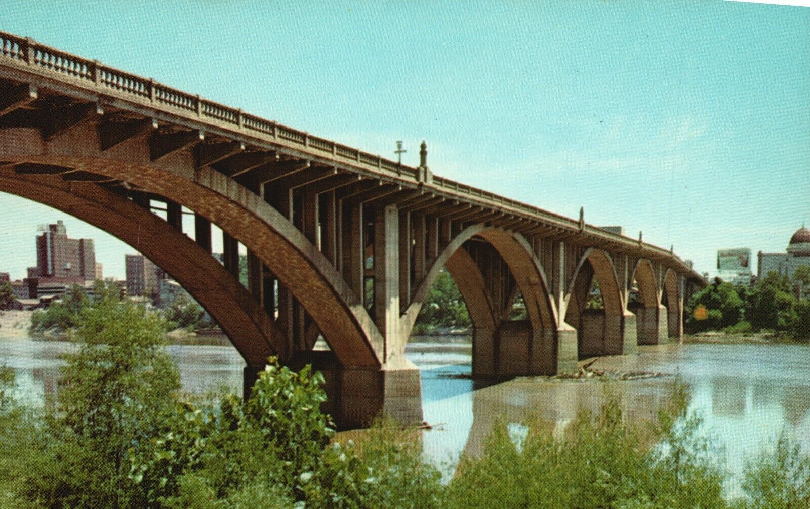 Vintage Postcard Broadway Bridge Arkansas River Little Rock Arkansas