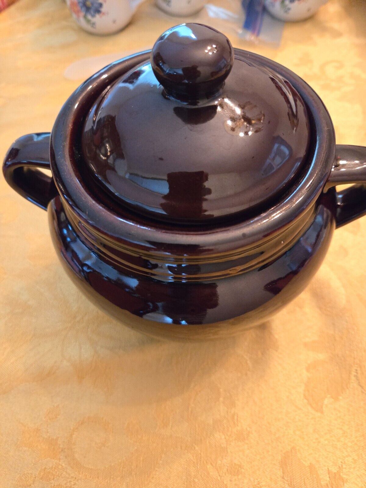 Sugar bowl ceramic, hand made, vintage, 6 1/2\