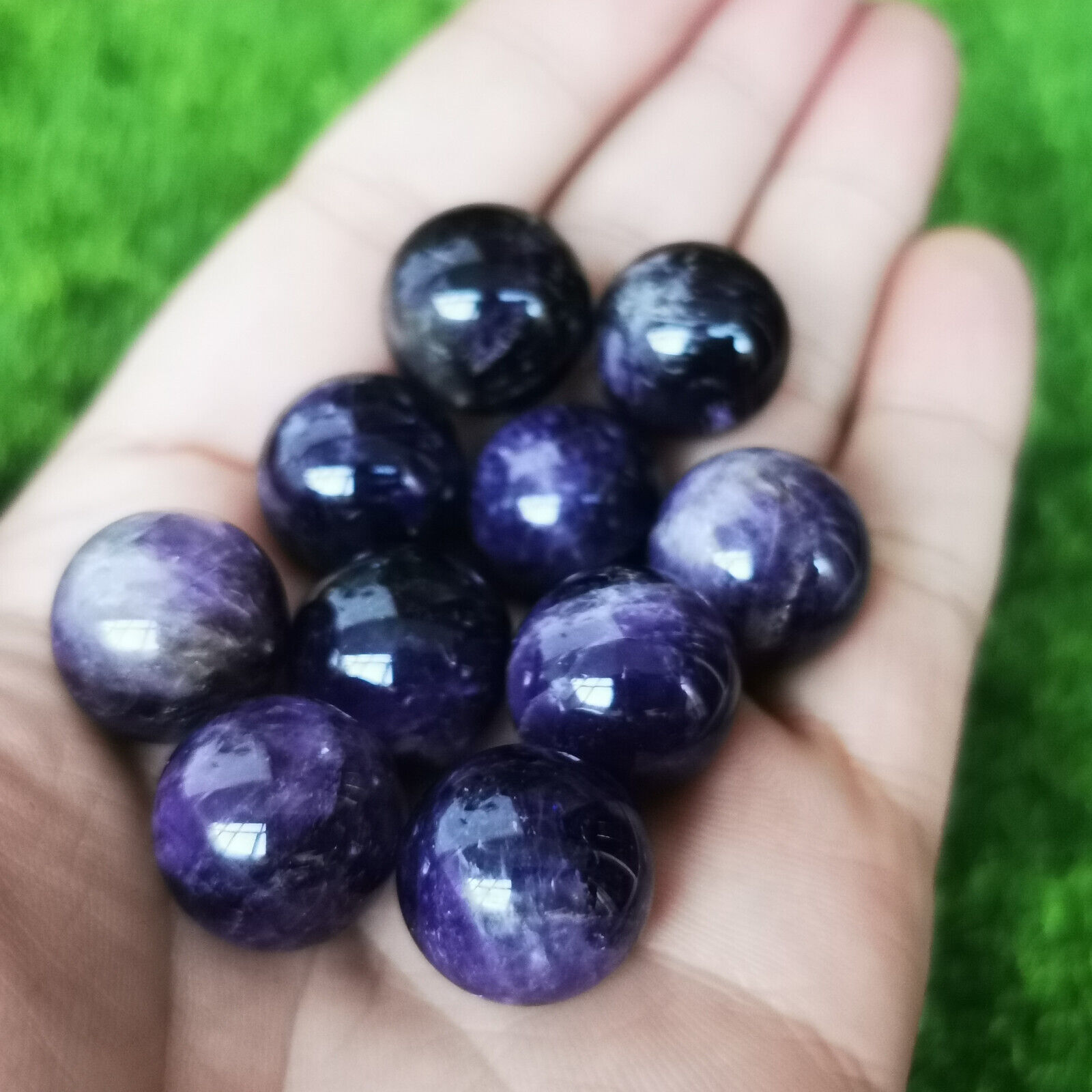 15mm mini Natural dream amethyst Ball Crystal polished Sphere Healing Gift 10pc
