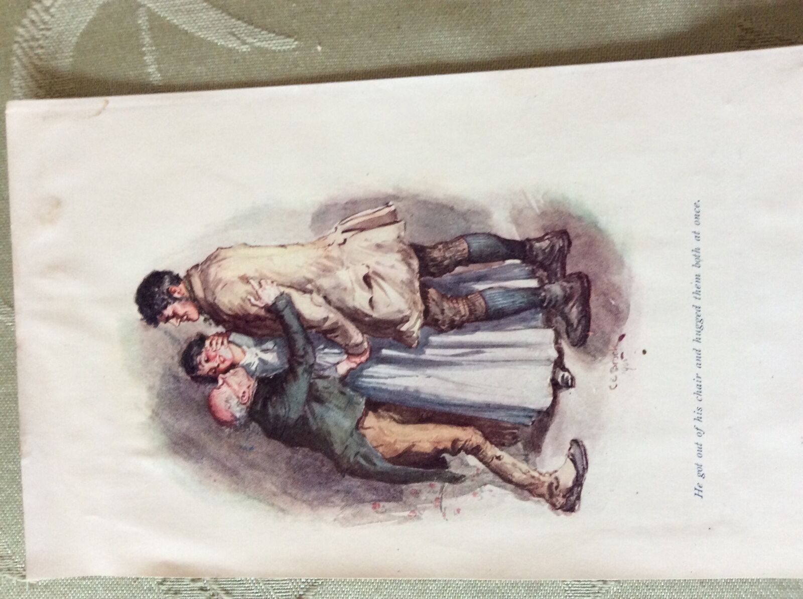 a1x ephemera undated  book plate he hugged them both at once 