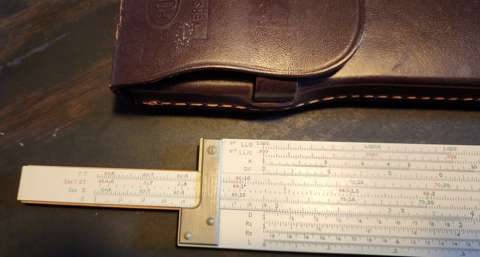 Vintage Fredrick Post 1460 Versalog Slide Rule with Leather Case