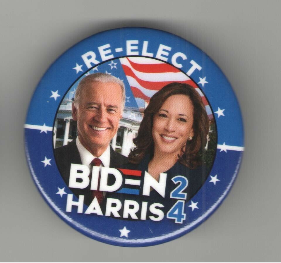 2024 pin Re-Elect President BIDEN & Vice President HARRIS pinback button