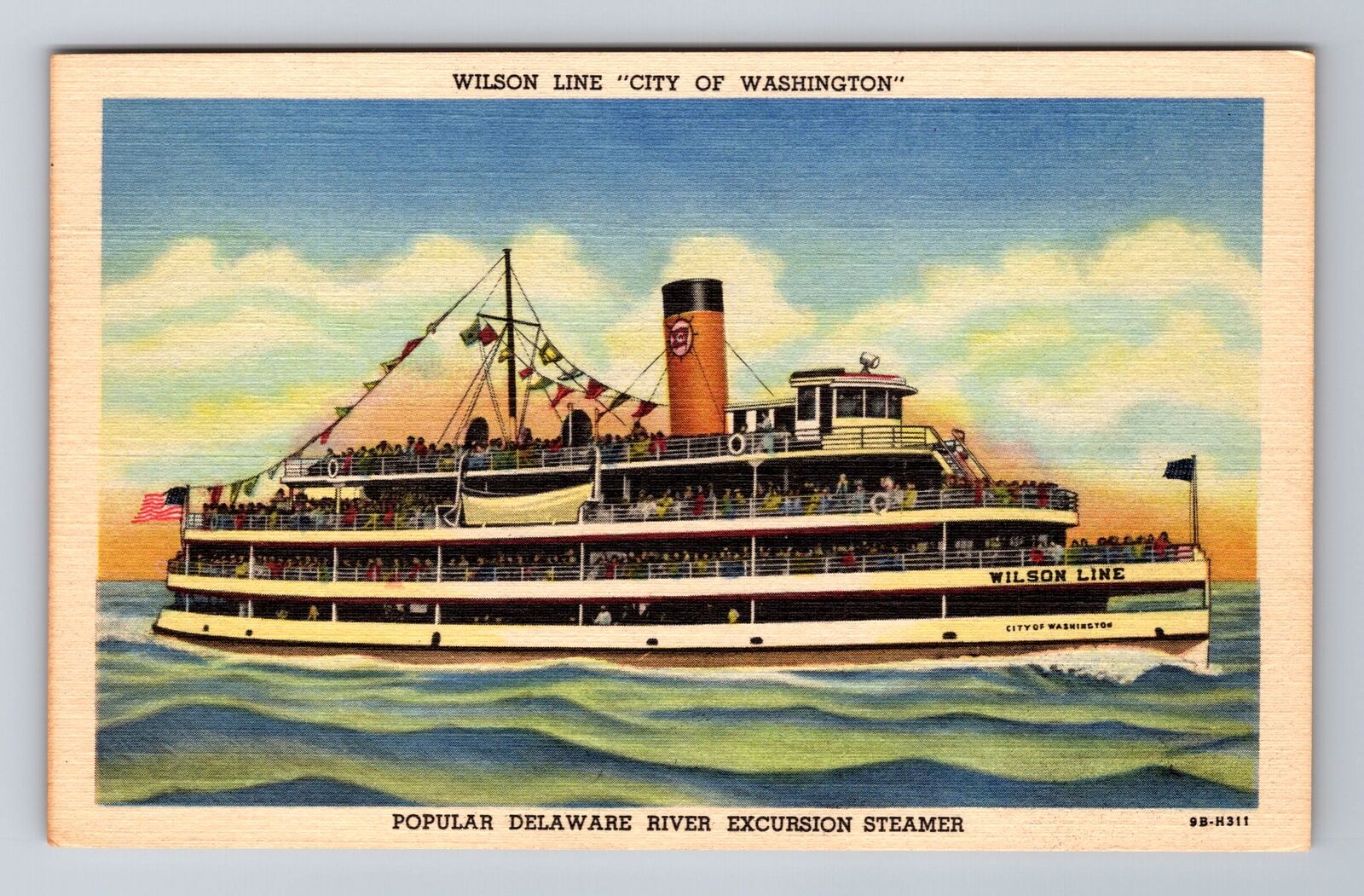 SS City of Washington, Ships, Transportation, Antique Vintage Souvenir Postcard