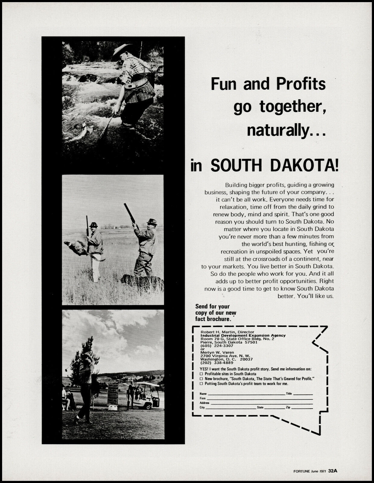 1971 South Dakota Industrial Development Expansion Agc retro photo print ad LA14