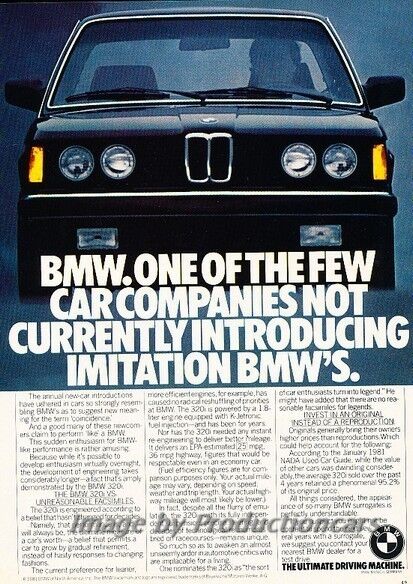 1982 BMW 320i - One of the Few - Original Advertisement Print Art Car Ad J789