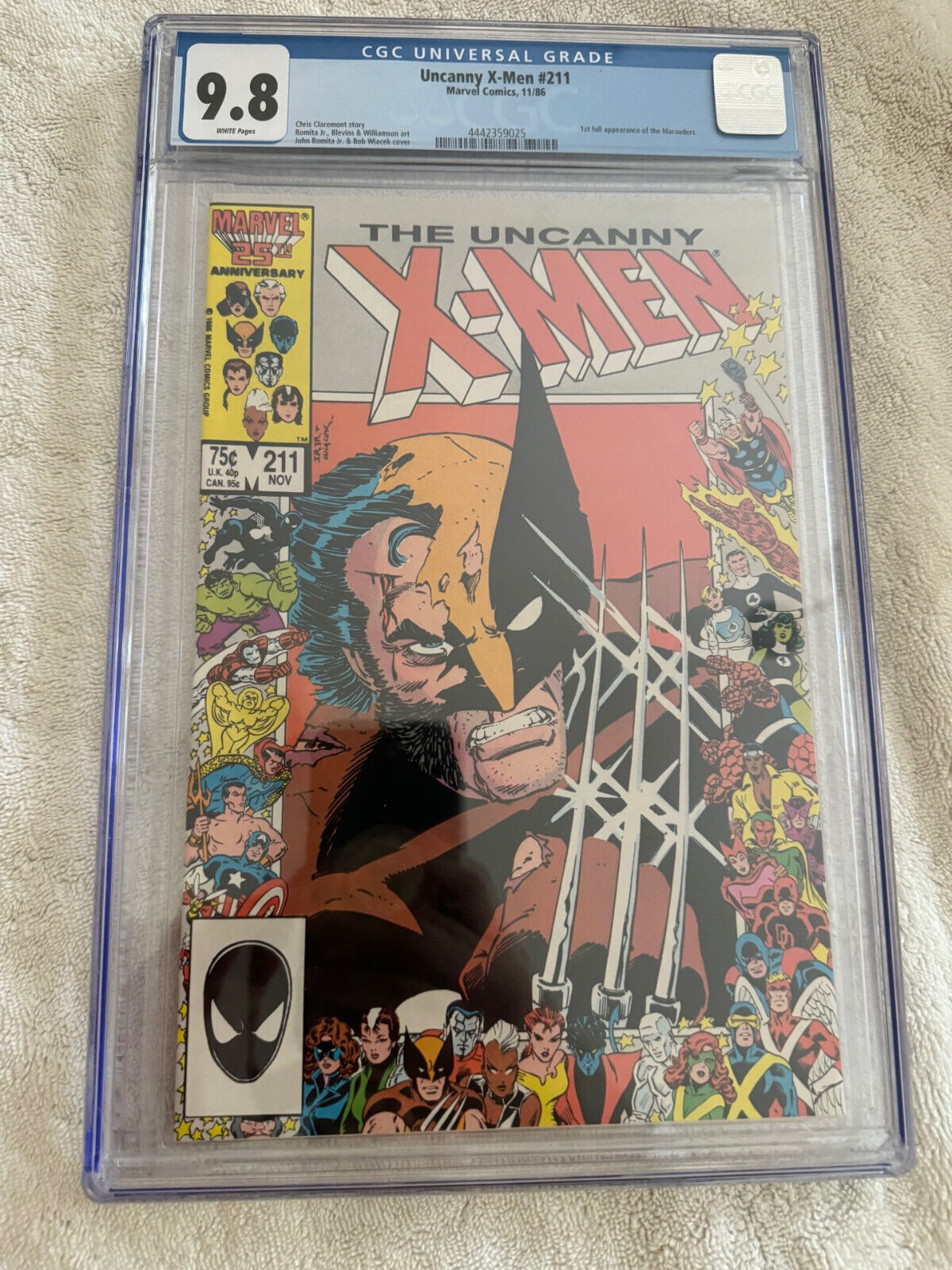 UNCANNY X-MEN #211 - CGC 9.8 - White Pages - 1st. full Marauders - Marvel 1986