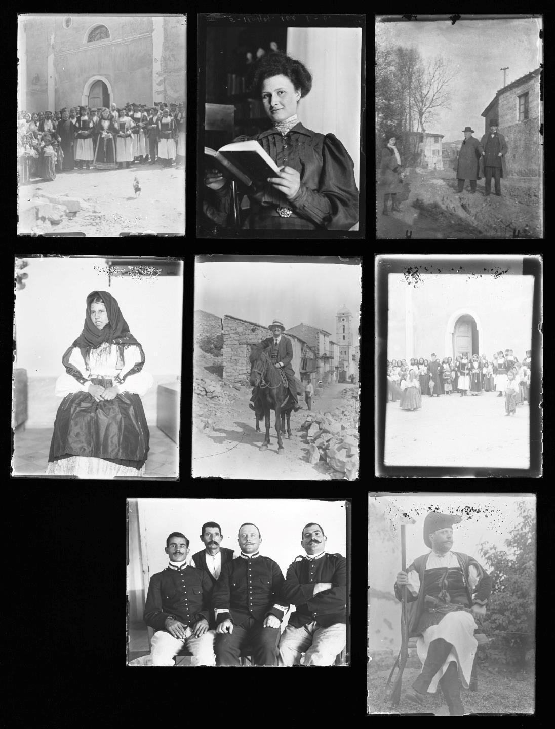 (18x) c. 1910's Italian Villagers WWI-era Glass Plate Negatives & 1 Positive