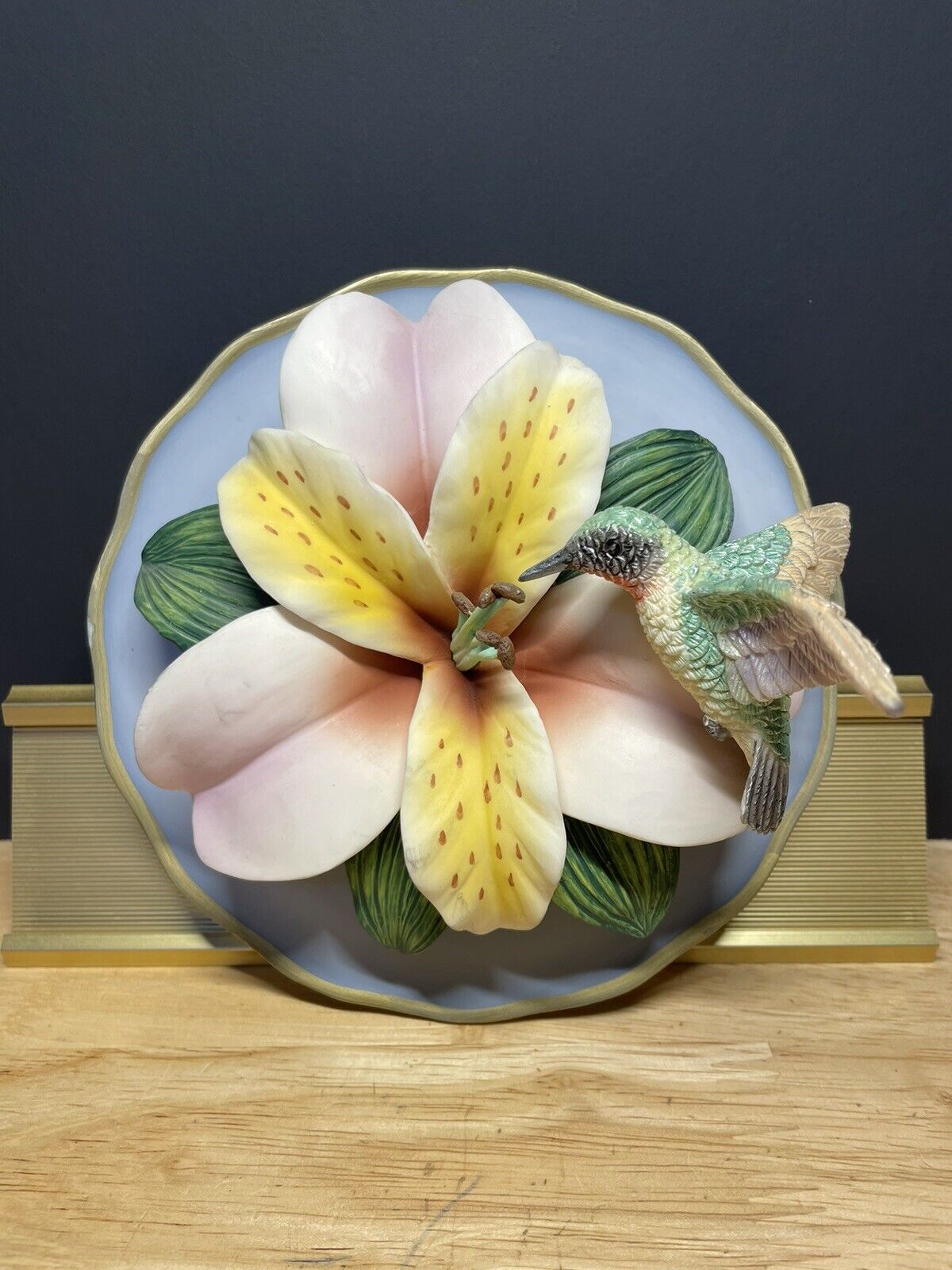Bradford Exchange 1998 3D Collectors Plate Fragile Beauty “Daylight Orchid”