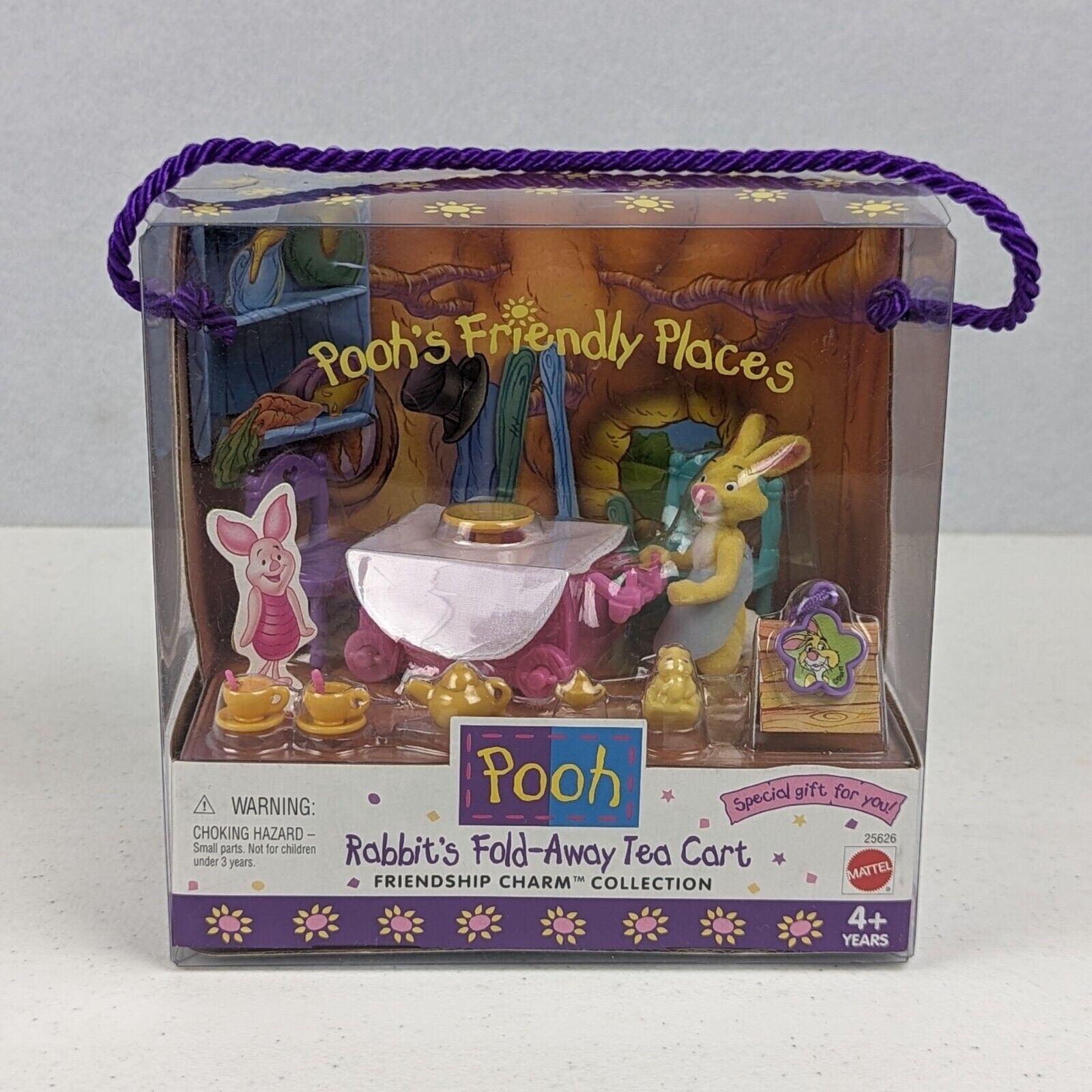 Pooh\'s Friendly Places Rabbit\'s Fold-Away Tea Cart | Friendship Charm 1998 NEW