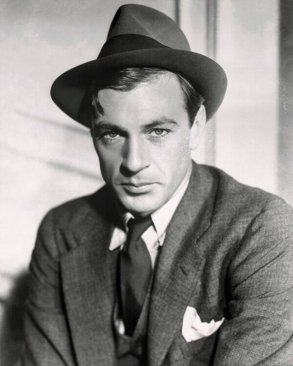 Gary Cooper Mr Deeds Goes to Town Portrait wearing suit and fedora 8x10 Photo