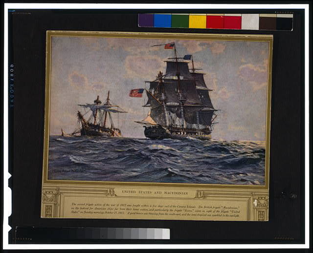 USS UNITED STATES,HMS MACEDONIAN,Two Frigates,Warships,War of 1812,Naval