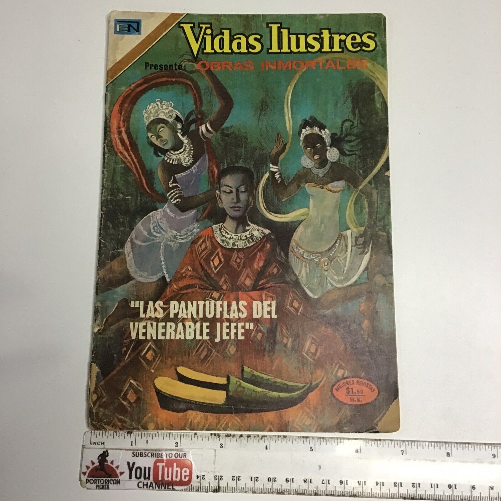 1973 SPANISH COMICS VIDAS ILUSTRES #319 PANTUFLAS VENERABLE JEFE NOVARO MEXICO