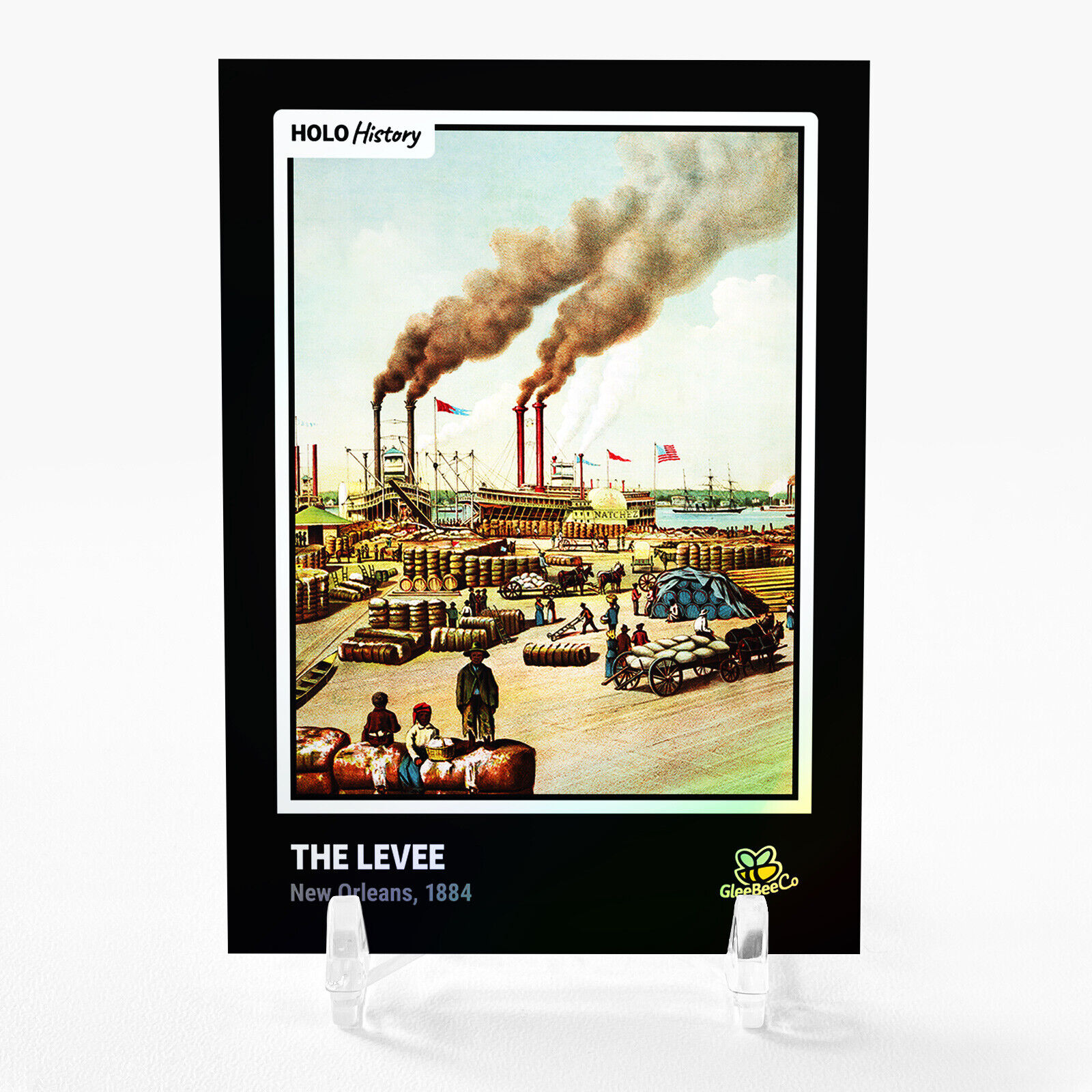 THE LEVEE - NEW ORLEANS Card 2023 GleeBeeCo Holo History 1884 Poster #TF38
