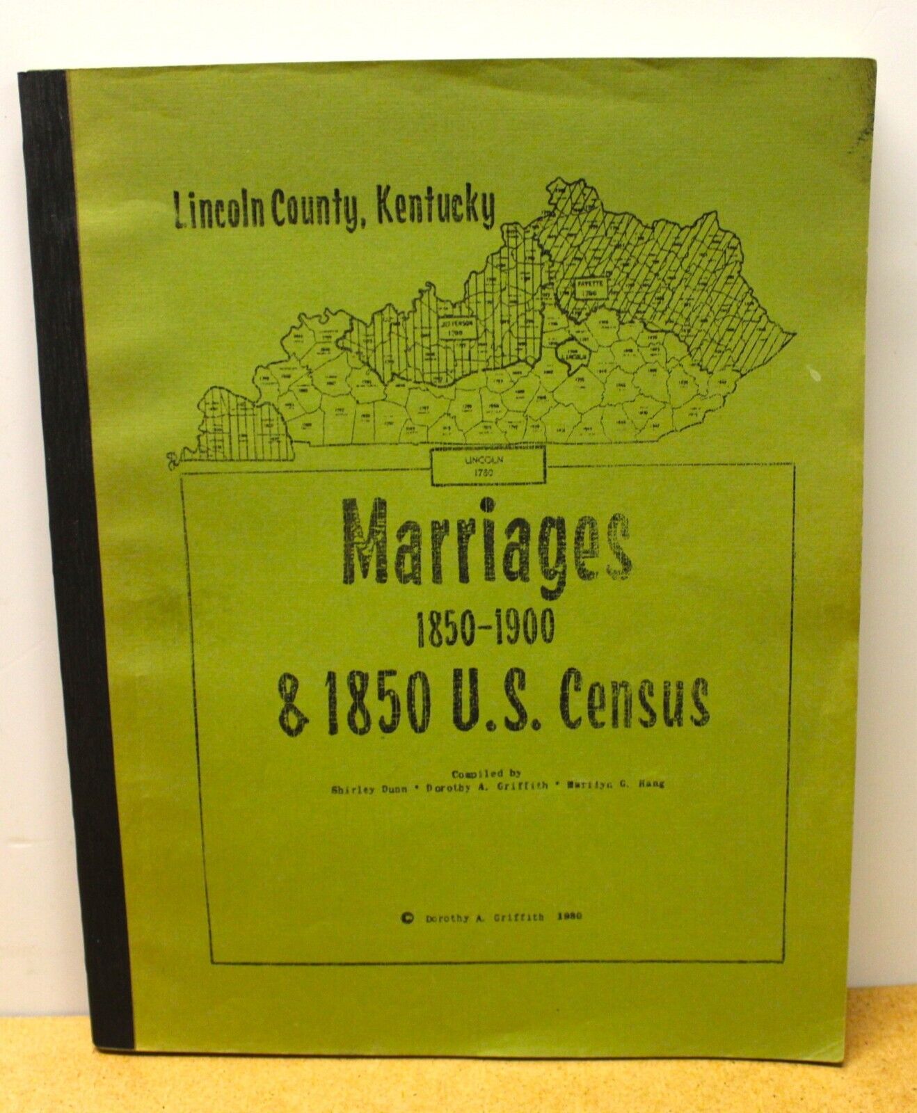 LINCOLN COUNTY KENTUCKY U.S. CENSUS BOOKLET MARRIAGES 1850 - 1900 