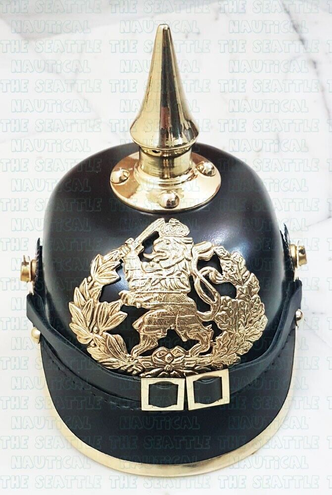Leather German Pickelhaube Helmet Prussian Helmet WW1 helmet Vintage Handmade