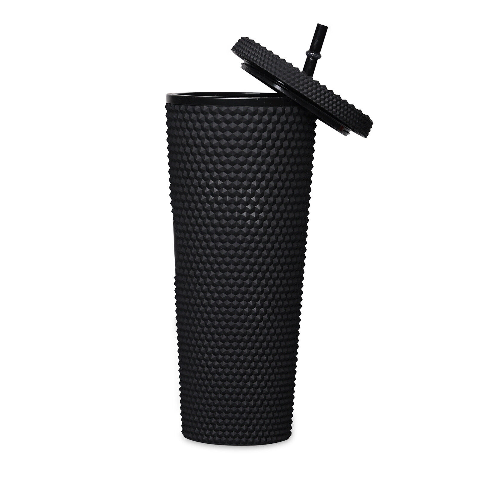 Matte Black-2022 Starbucks Studded Tumbler Plastic Cold Drink Cup Mug 24oz 710ml
