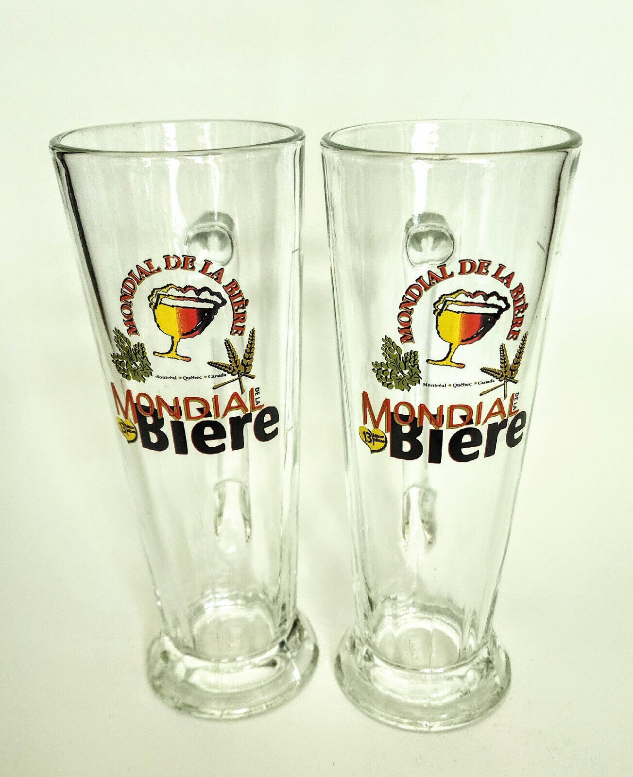 2 Mondial De La Biere Rastal Glass Beer Mugs 10oz Montreal Beer Festival Germany