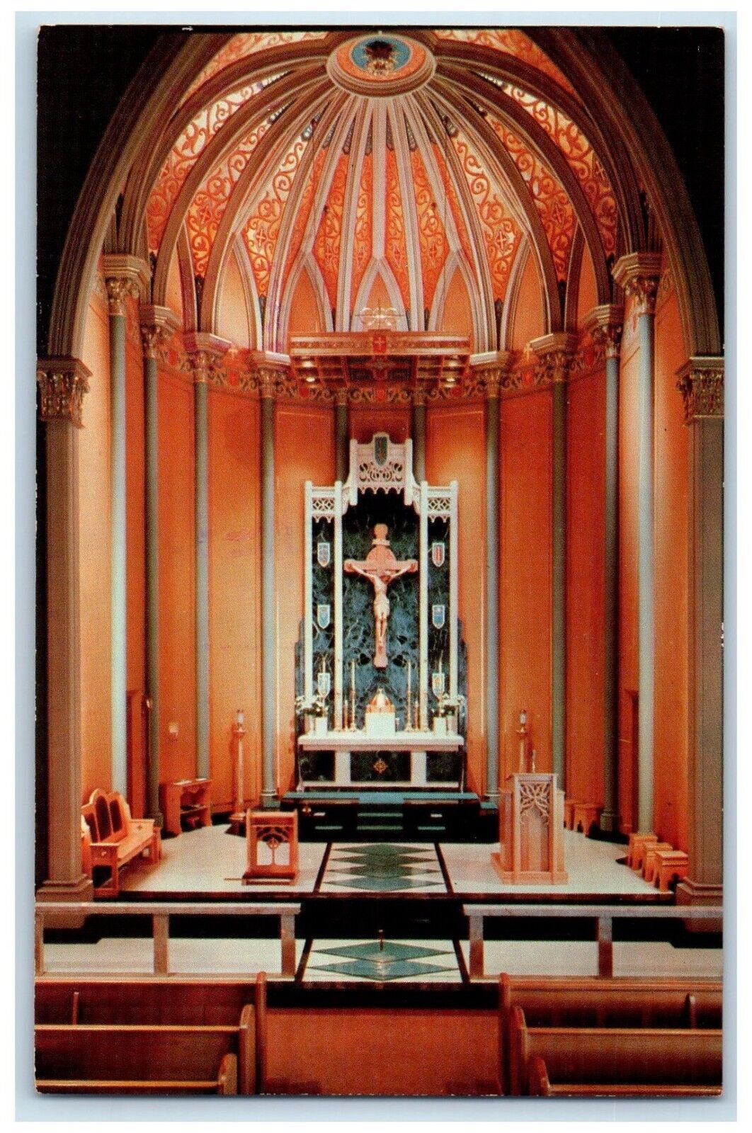 c1960 St Mary's Church Interior Wausau Wisconsin WI Antique Vintage Postcard