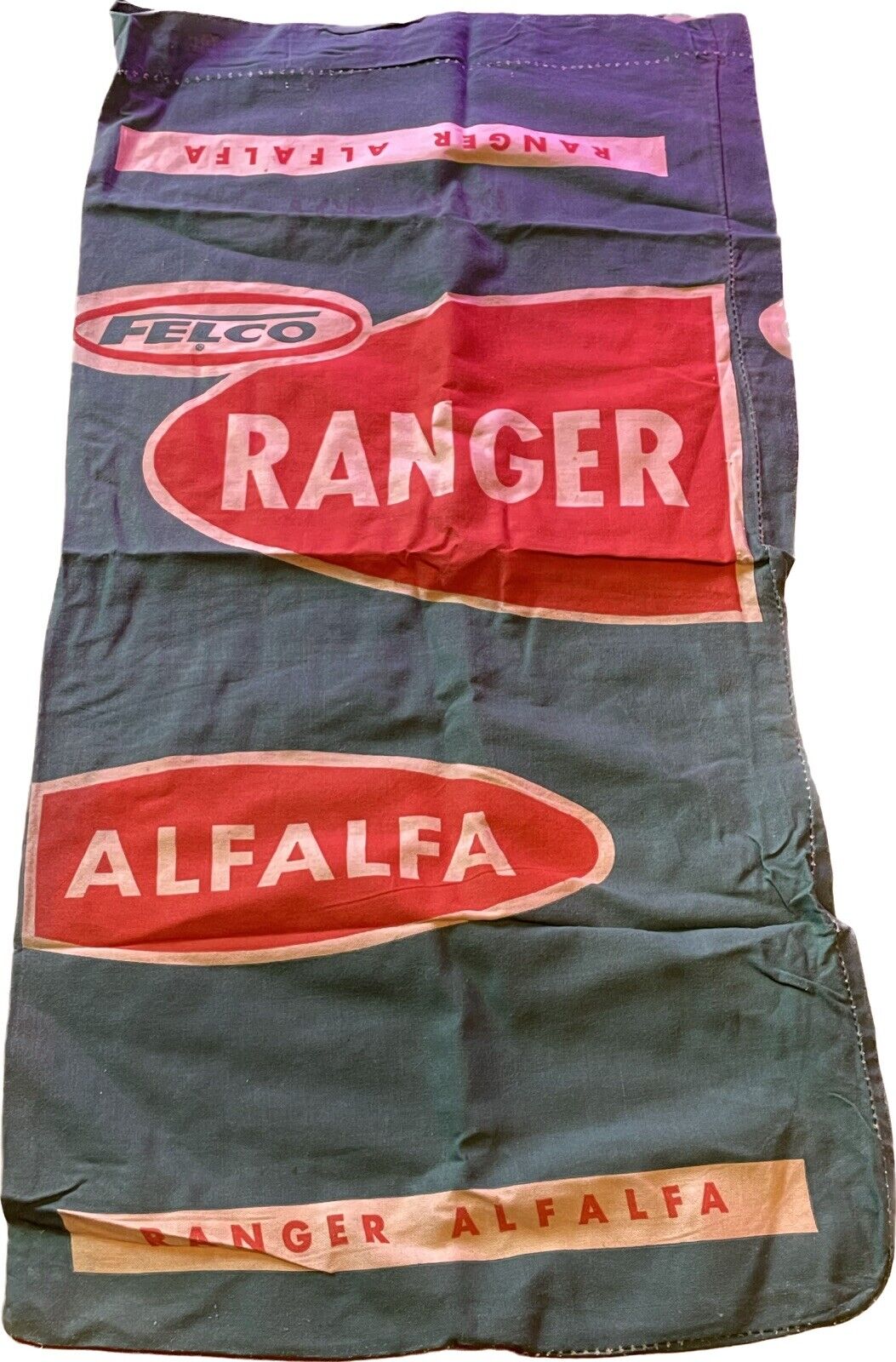 FELCO RANGER ALFALFA Vintage Seed Farmer Bag Double Sided w/Logo RARE Americana