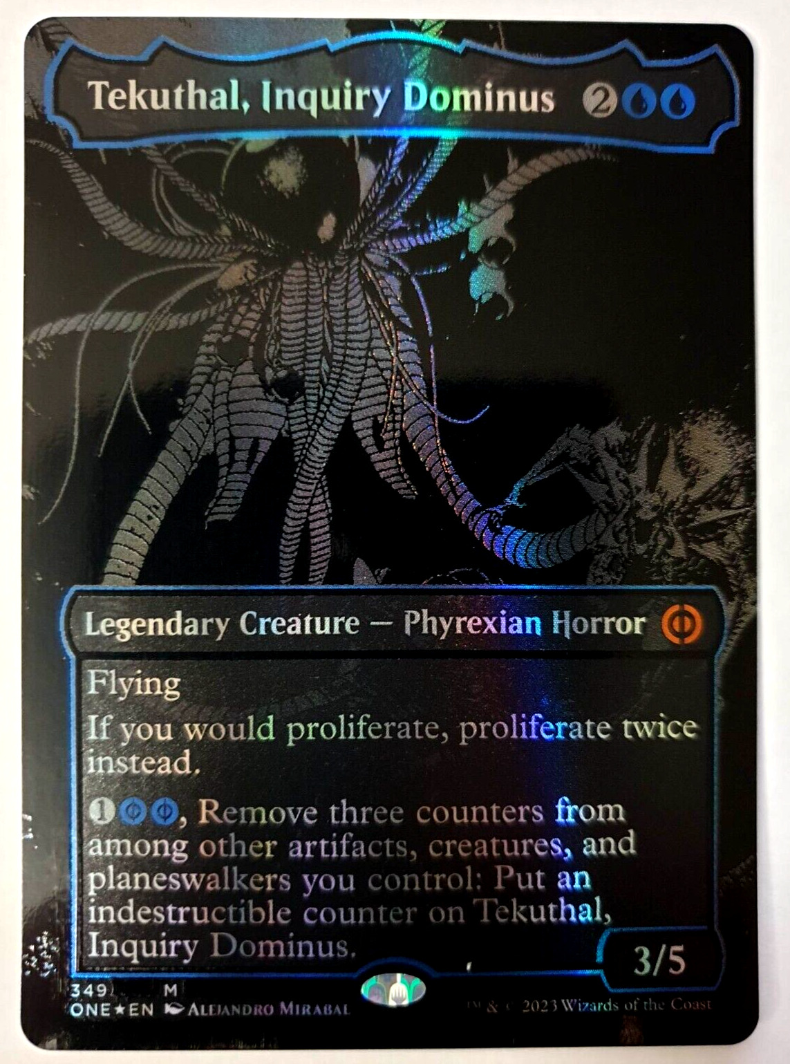 MTG: Phyrexia AWBO - Tekuthal, Inquiry Dominus - Oil Slick Raised FOIL - 349 NM