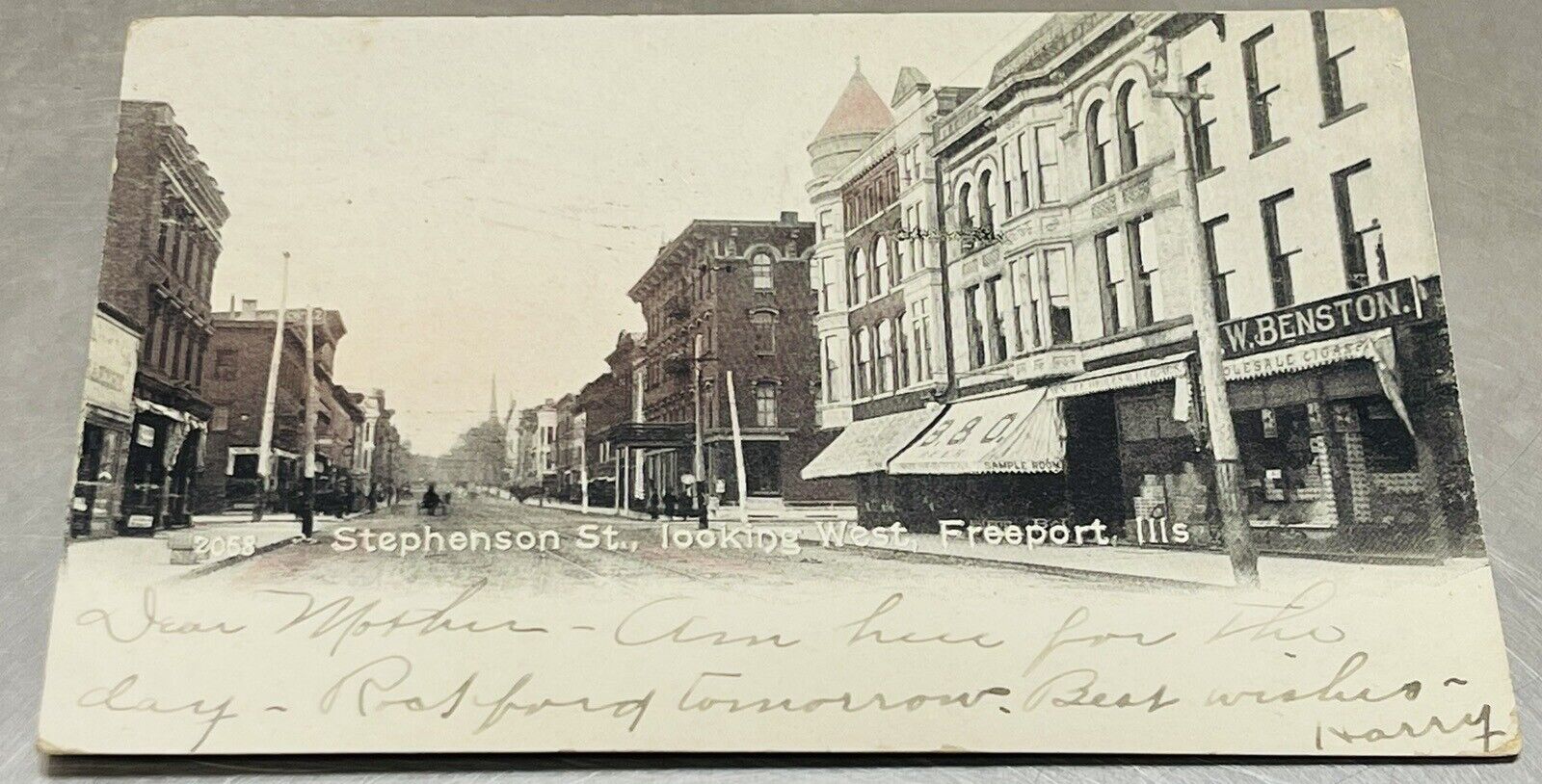 Freeport Illinois Stephenson Street Looking West 1907