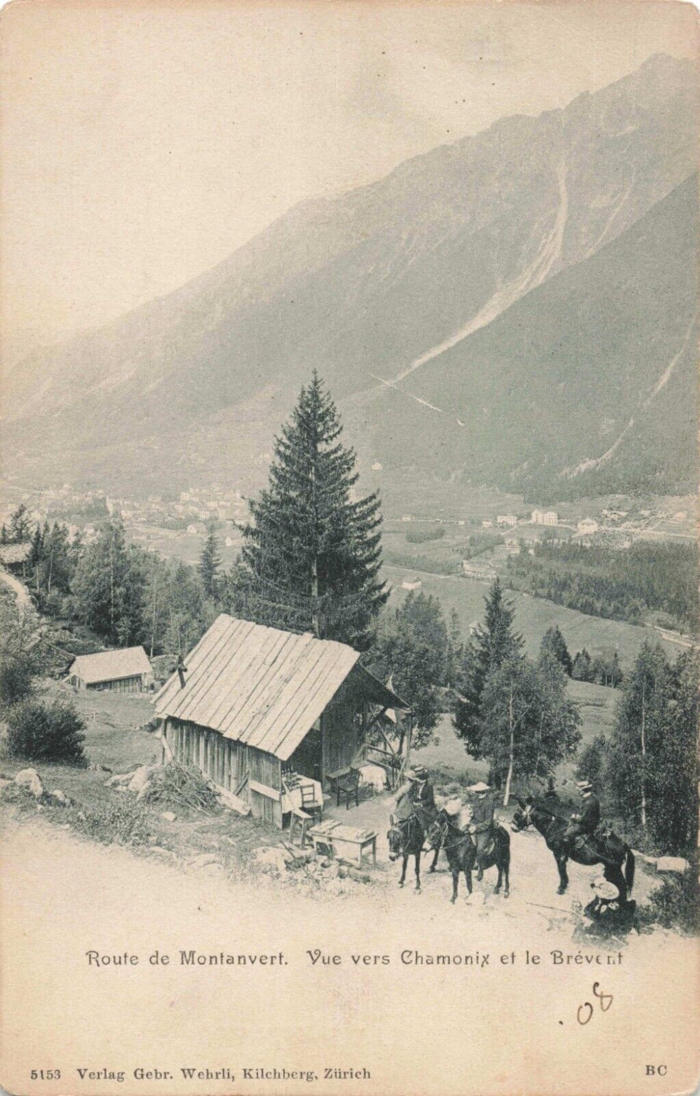 Chamonix France, Montanvert Glacier Le Brevent Mountain, Vintage Postcard