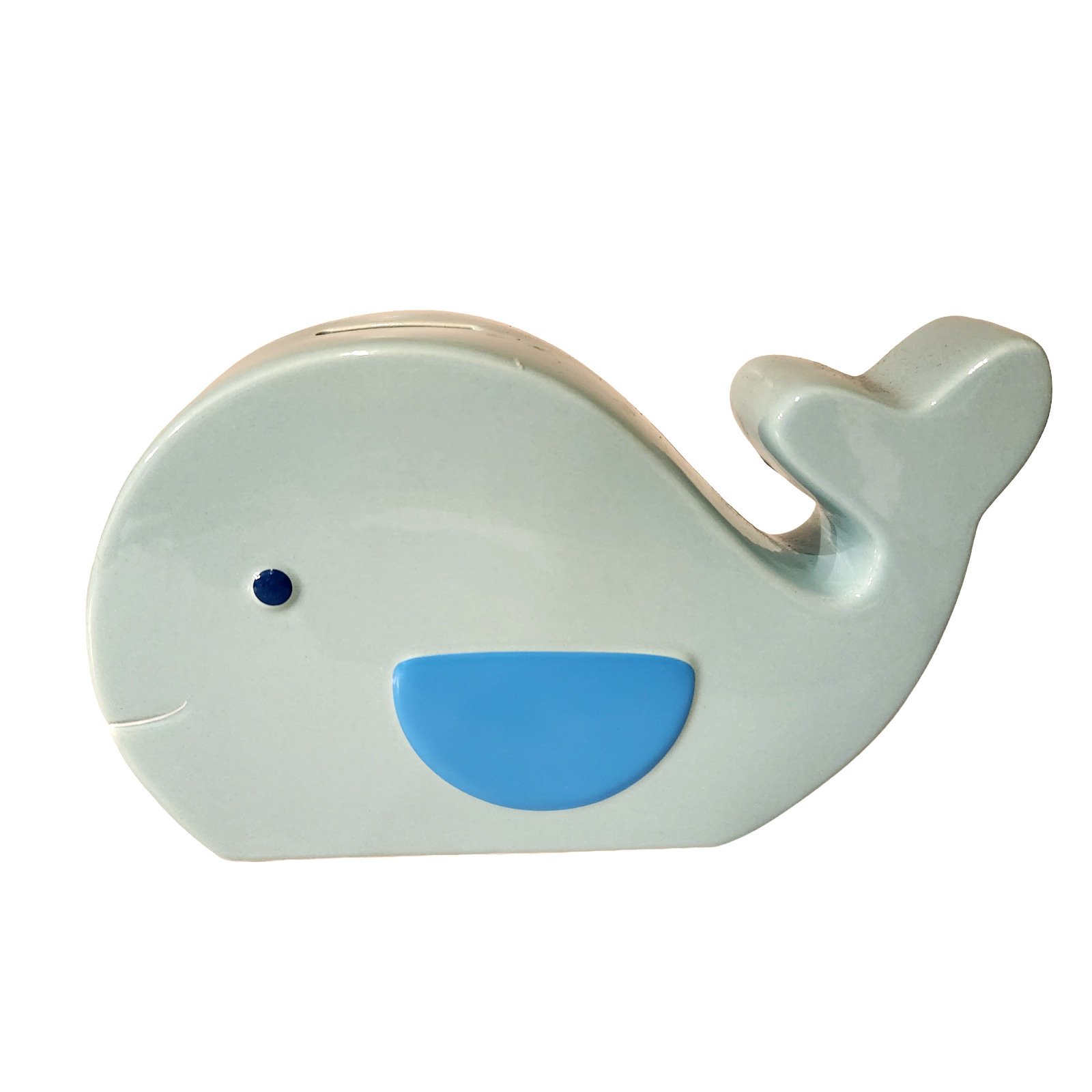 Pearhead Blue Whale Ceramic Piggy Bank With Original Stopper