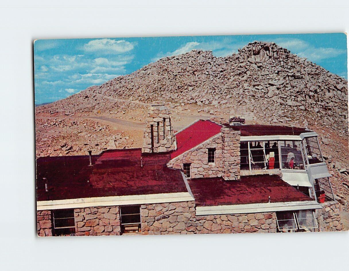 Postcard Summit House Mount Evans Colorado Crest House USA North America