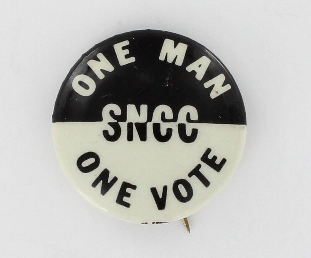 Original SNCC One Man One Vote 1962 Mississippi Black Civil Rights Protest Pin