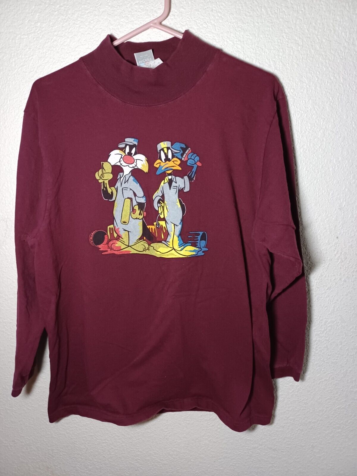 Mickey Unlimited Jerry Leigh 90\'s VTG Disney Daffy Sylvester L/S Shirt Medium