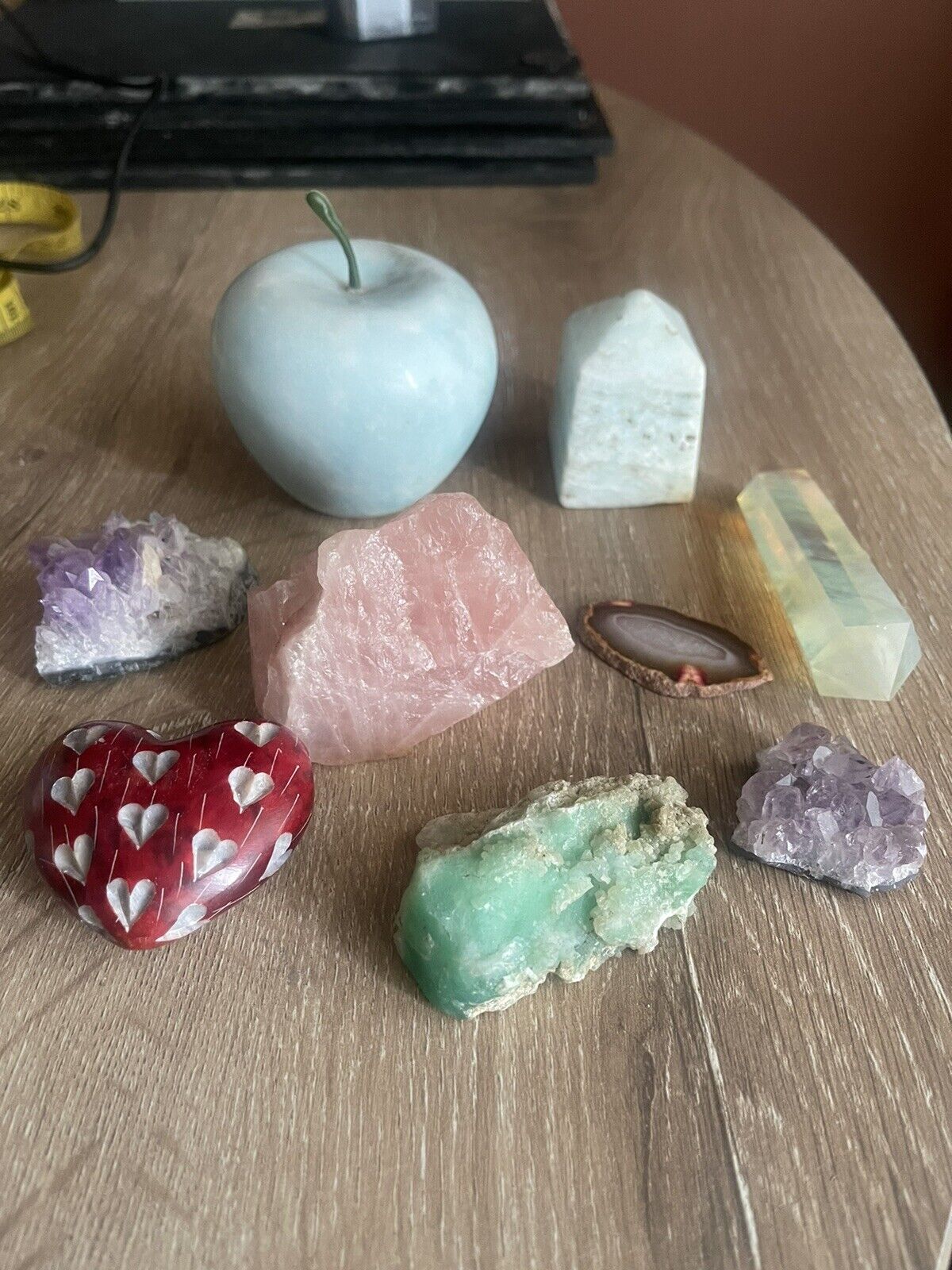 Job Lot Of Large Size Chunky Crystal Various Items Rose Quartz, Ameythst + Other
