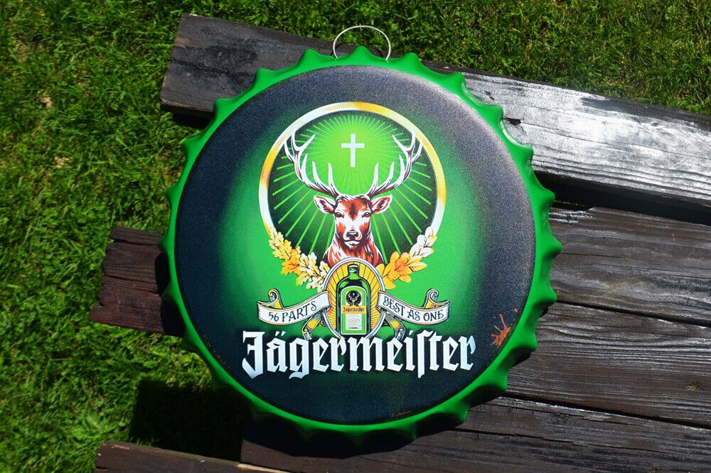 Jagermeister Bottle Cap Tin Metal Sign - Jägermeister - Jager - Jägerbomb - Bomb