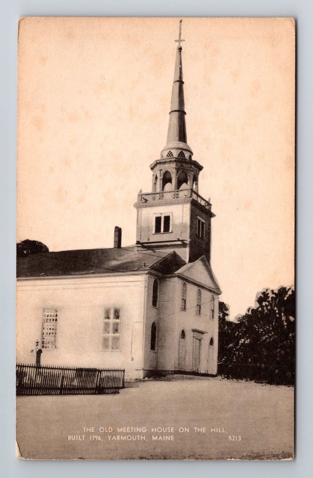 Yarmouth ME-Maine, Old Meeting House on the Hill, Antique Vintage Postcard