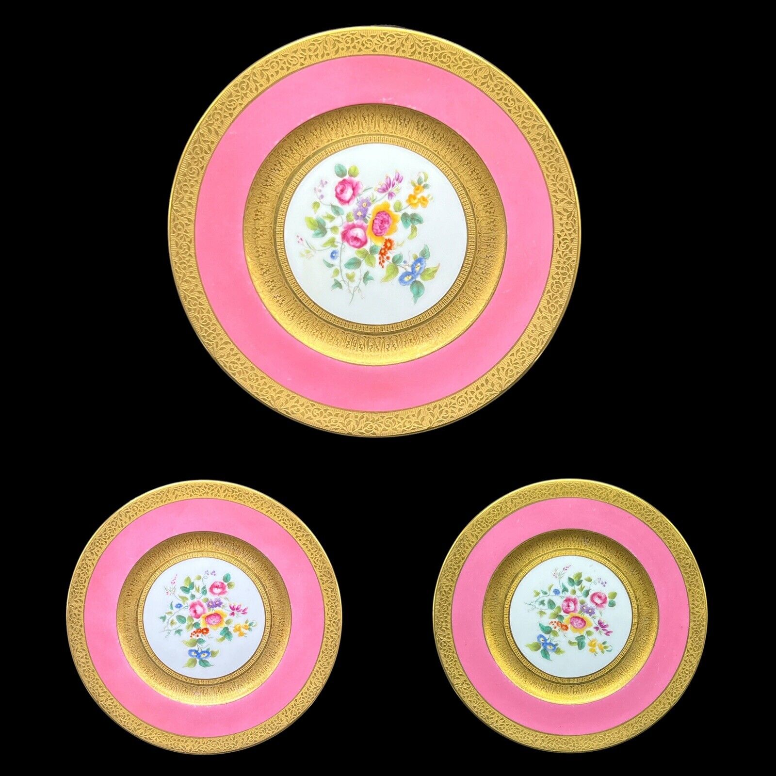 Pink Ovington Brothers New York Plate with Gold Rim. Limoges, 9 inches., Lot 3