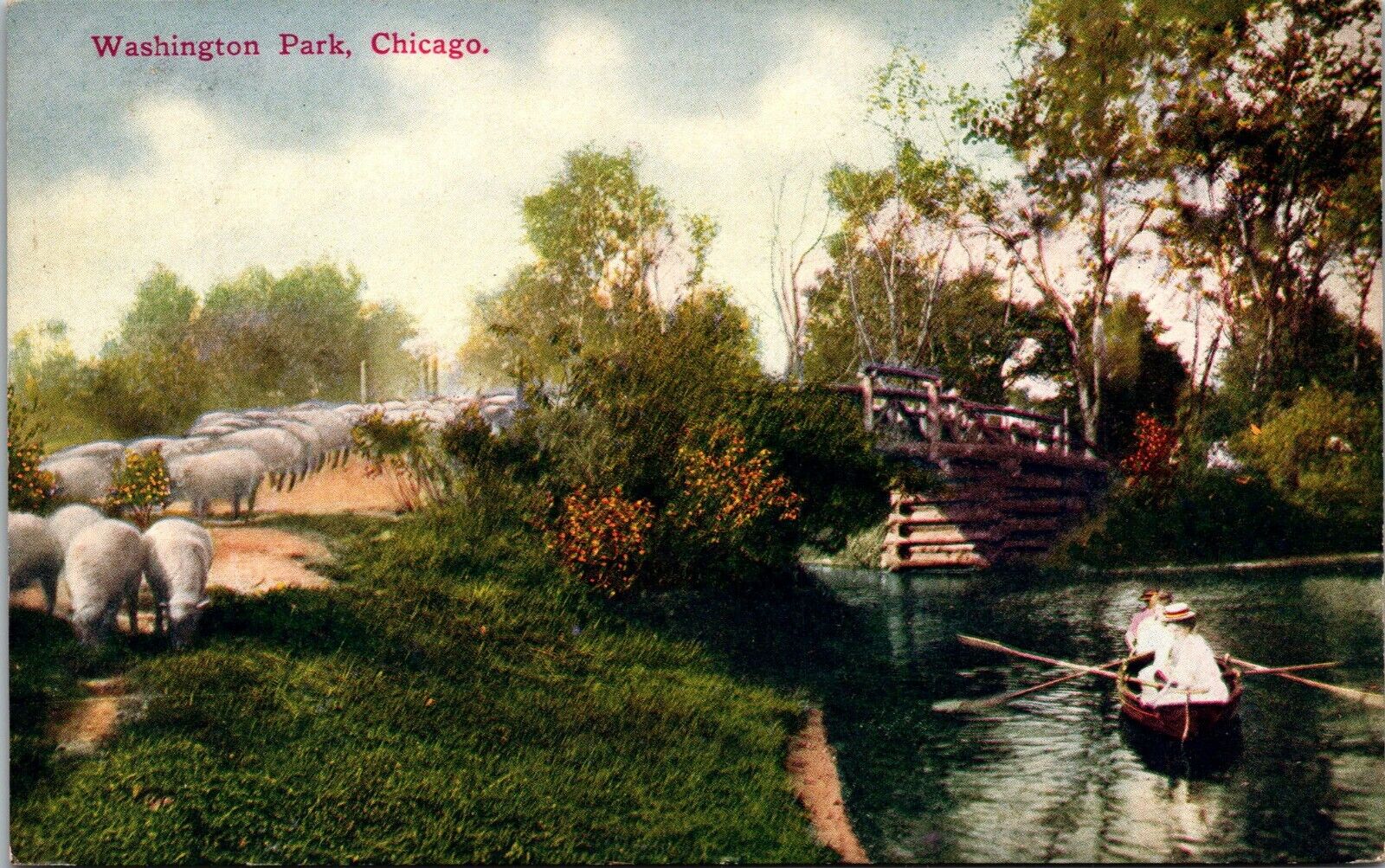 Chicago IL, Washington Park, Vintage Illinois Postcard