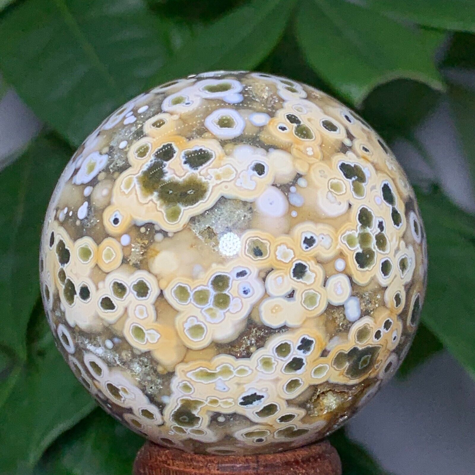 175g Rare Natural Ocean Jasper Sphere Quartz Crystal Ball Reiki Stone