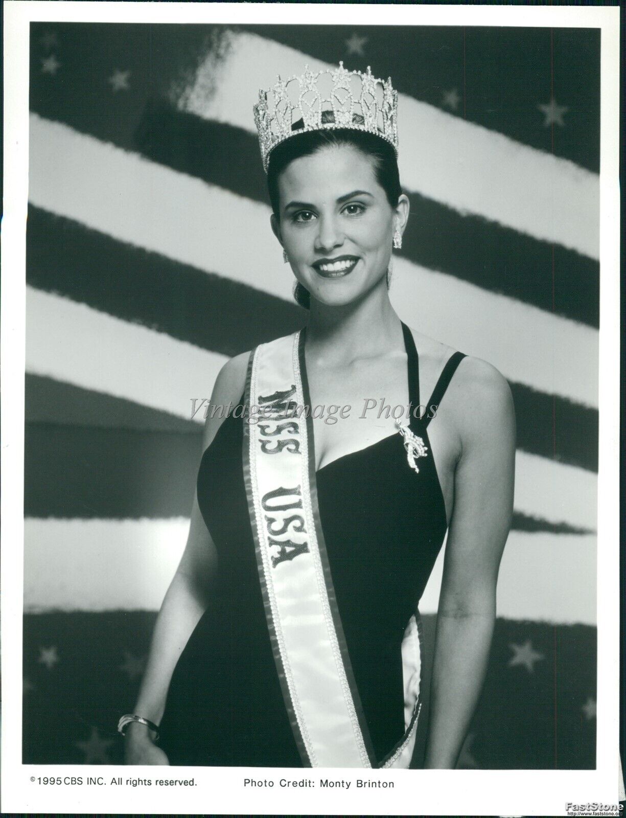 1995 Frances Louise Parker Crowned Miss Usa Beauty Pageant Television 7X9 Photo