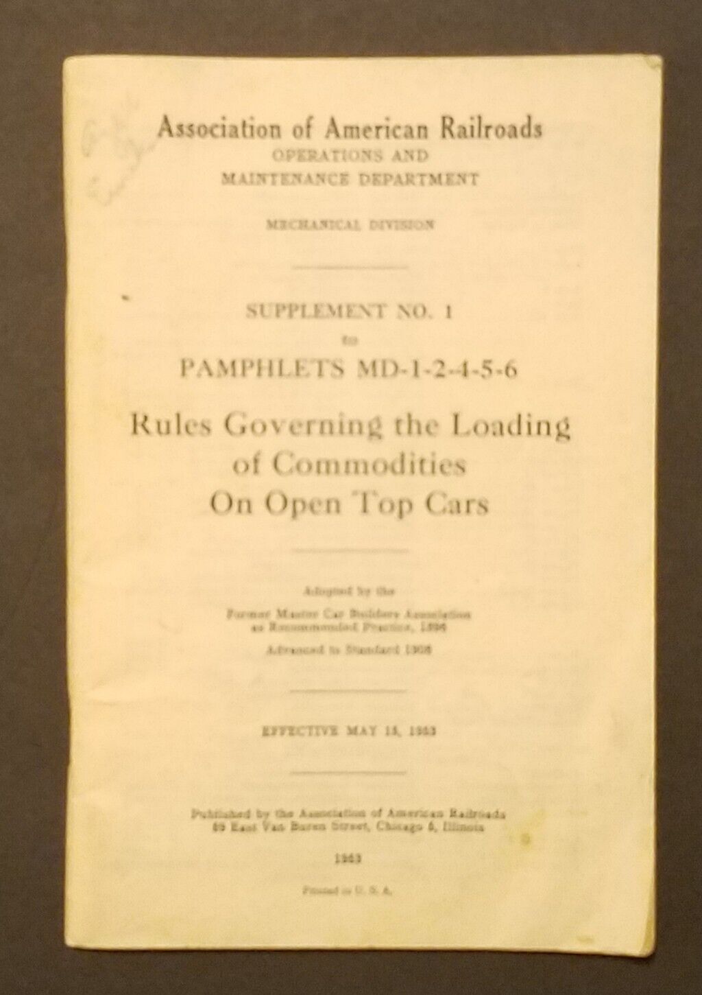 Rules Governing Loading Commodities Open Top Cars Association American Railroads