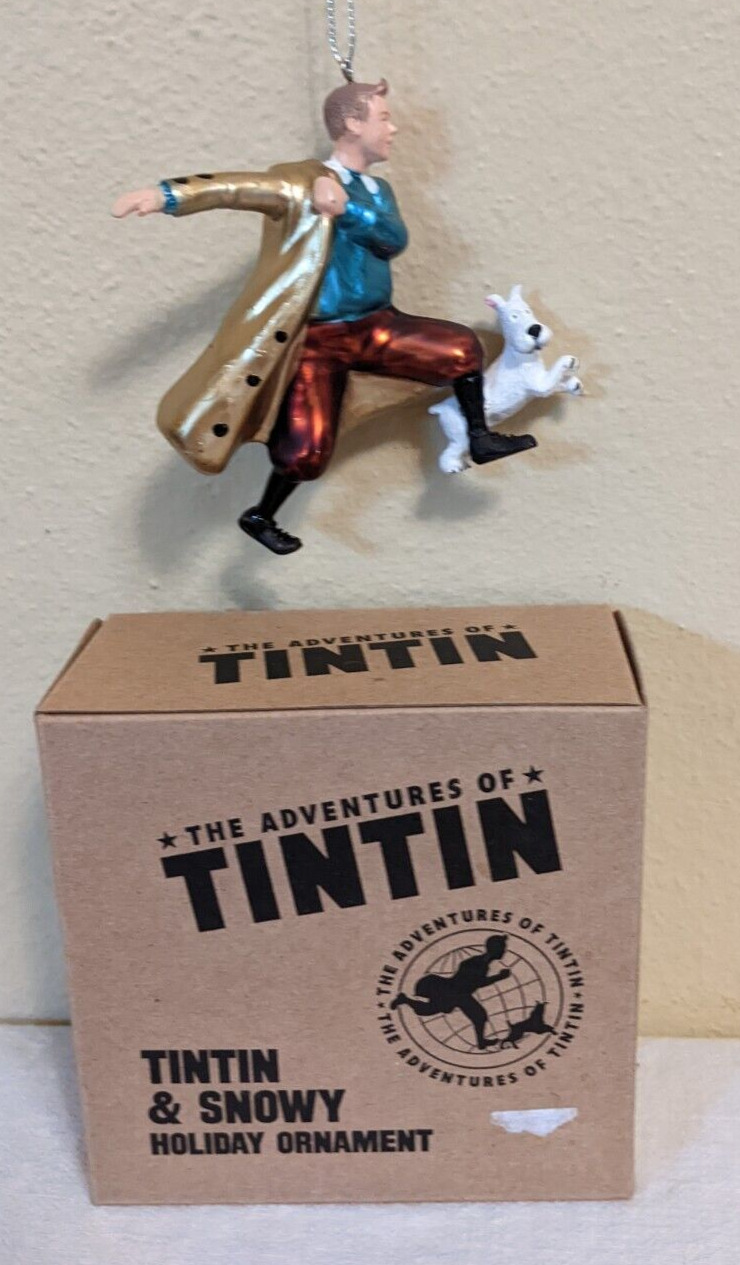2011 Adventures of TinTin & Snowy Glass Holiday Ornament in box