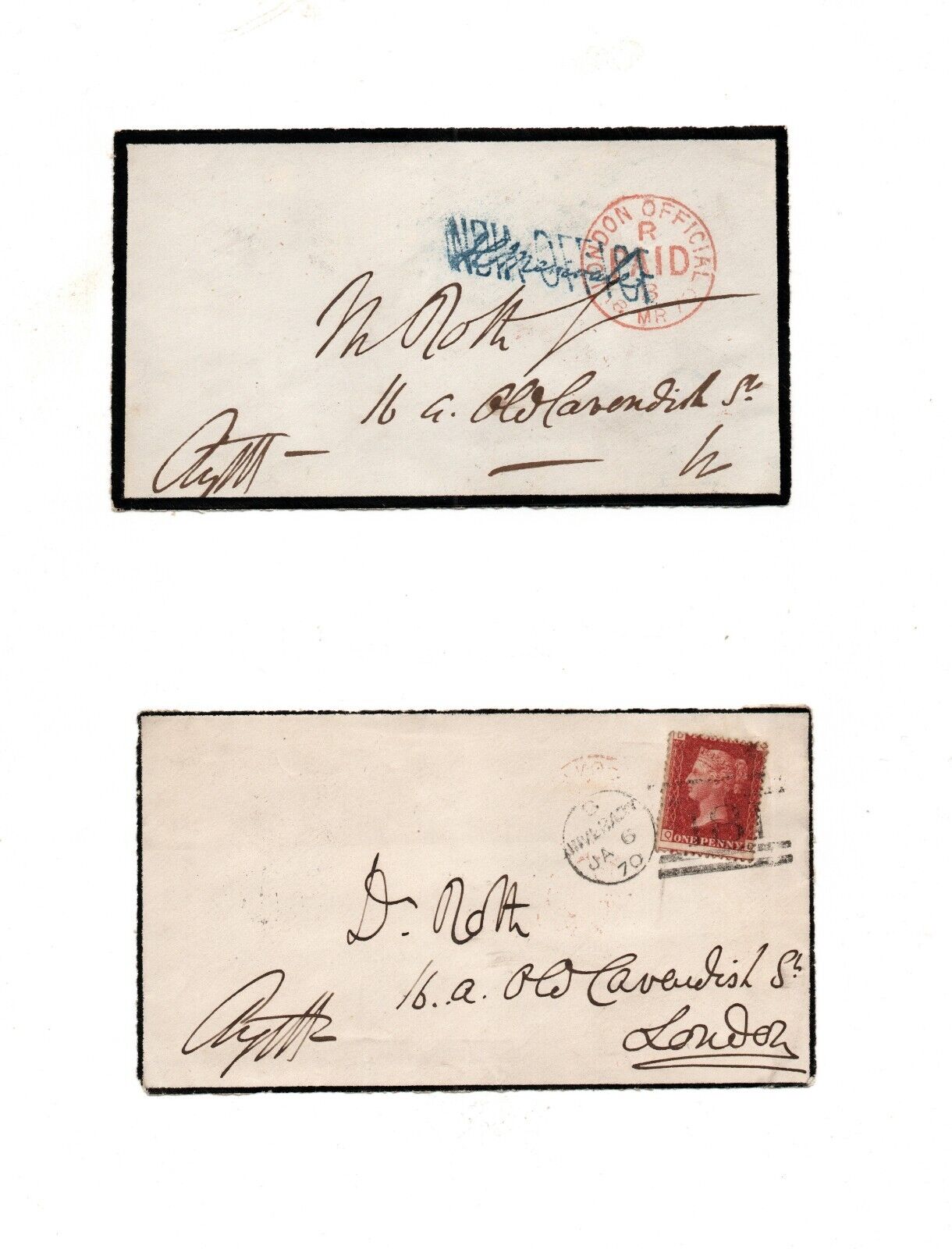 8th Duke of Argyll two SIGNED 1870 envelopes - George Campbell - Lord Privy Seal