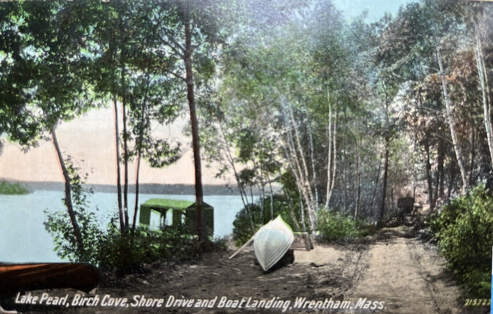 Pearl Lake Wrentham MA Massachusetts Postcard Birch Cove Camp
