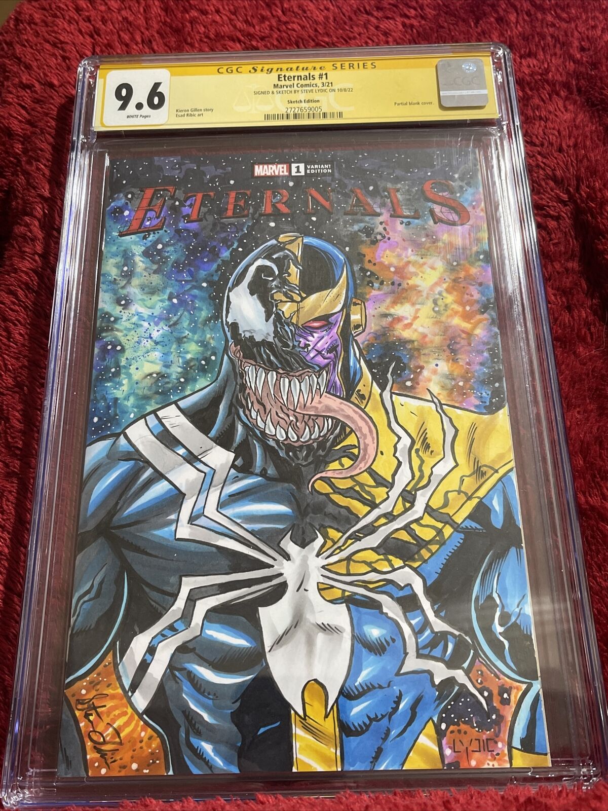 9.6 CGC SS | Eternals #1 | VENOMIZED THANOS SKETCH | Cover By Steve Lydic