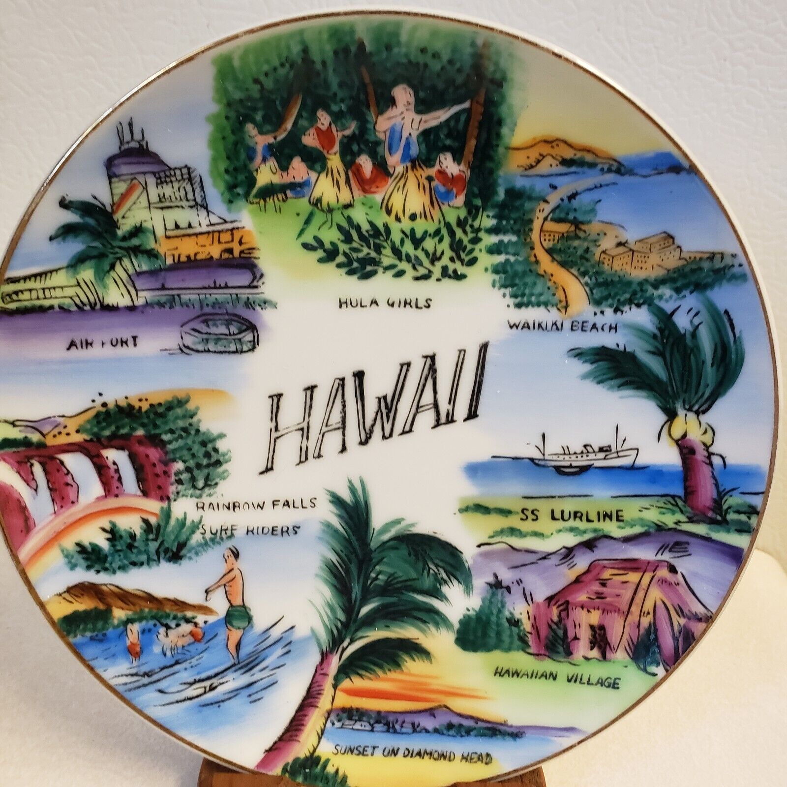 Vintage Hawaii Souvenir Hanging Plate 6\